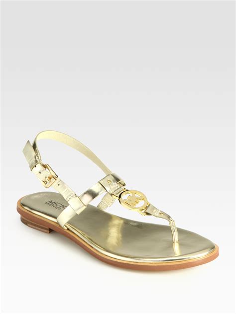 michael kors badeschuhe gold|michael kors gold shoes.